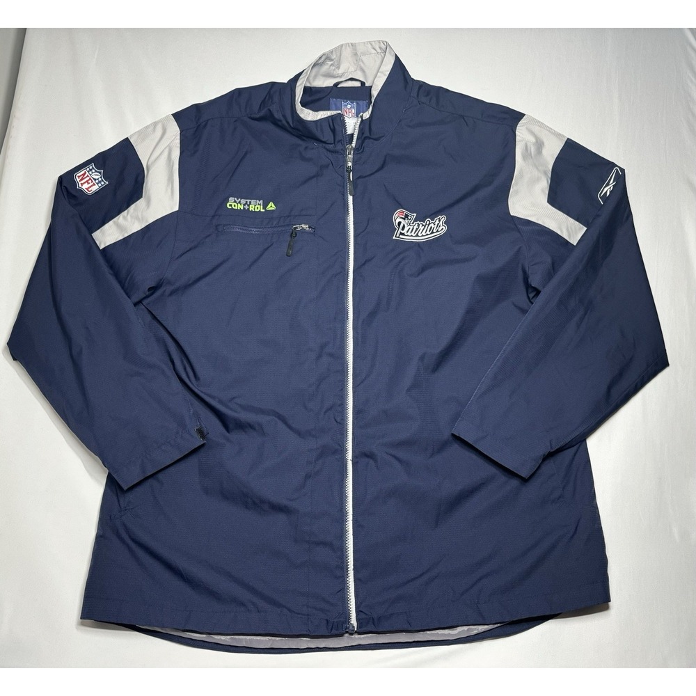 NFL Patriots Authentic Sideline System Control Lightweight Jacket size XL Reebok